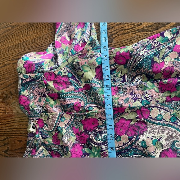 80s Vintage Jo Hanna York by Joan Davis Floral Print Blouse Sz. M/L - Picture 9 of 10